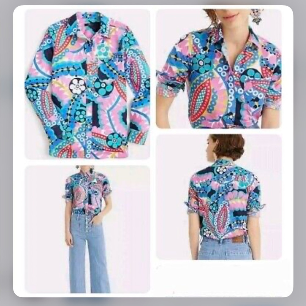 J. Crew Classic Fit Boy Shirt in Ratti Kaleidoscope Floral - Picture 2 of 7